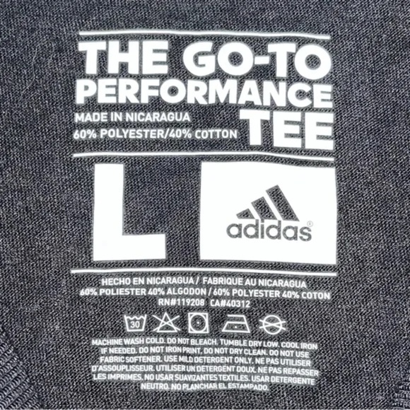 Adidas | New Black Nebraska Cornhuskers The Go-To Performance Tee, Large - Picture 5 of 5
